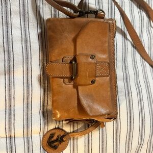 Tan Leather Crossbody with Buckle